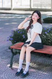 Charming Schoolgirl in Elegant Uniform: A Glimpse of Youthful Beauty-12