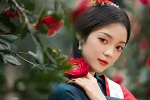 Elegant Qi Ni Si Mao: A Timeless Portrait in Traditional Attire & Camellias - YiTuYu Vol.8689-16