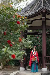 Elegant Qi Ni Si Mao: A Timeless Portrait in Traditional Attire & Camellias - YiTuYu Vol.8689-22