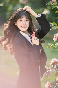 YiTuYu Vol.8694: Xia Yu Xiao Nian's Radiant Smile with Ukulele Amidst Spring Blossoms-22