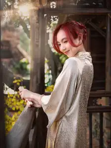 Vietnamese Ao Dai: Graceful Beauty of a Young Woman Amidst Ancient Architecture Under Warm Sunlight-0
