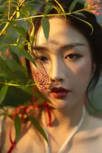 Elegant Woman in White Dress Amidst Lush Green Nature-2