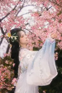 YiTuYu Vol.8666 Xian Lu: Ethereal Hanfu Beauty Amidst Cherry Blossoms-3
