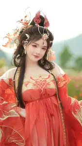 Ethereal Beauty: Xiao Shang Guan in Traditional Attire Amidst Gesang Flowers - YiTuYu Vol.8642-10