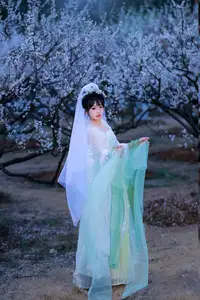 YiTuYu Vol.8718: Zhou Zhou AY - Ethereal Hanfu Beauty Amidst Enchanting Night Blossoms-17