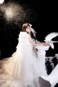 Ethereal Beauty: White Gown Angel with Dove by YiTuYu Art Vol.8612 OO-5