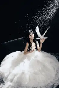 Ethereal Beauty: White Gown Angel with Dove by YiTuYu Art Vol.8612 OO-20