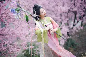 East Asian Beauty: Tu Ya W in Elegant Hanfu Amidst Spring Cherry Blossoms | YiTuYu Vol.8636-20