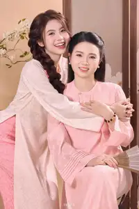 Radiant Smile of a Vietnamese Girl in Modern Ao Dai and Elegant Fan-6