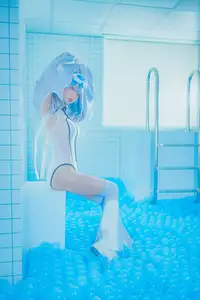 Captivating Cosplay: Coser Ely_eee ElyEE presents "Clear Blue Drift" – A mesmerizing blue fantasy-18