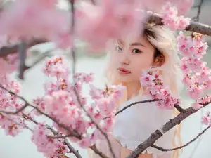 YiTuYu Art Language Vol.8665: Ten Ten's Radiant Beauty Amidst Cherry Blossoms - Captivating Spring Portrait-13