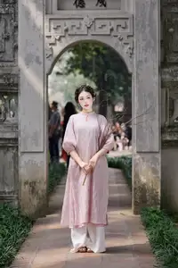 Elegant East Asian Beauty: Gentle Young Woman in Classical Traditional Attire-3