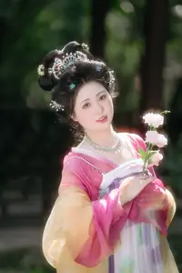 YiTuYu Vol.8697: Zi Xiao Xun – Elegant Hanfu Beauty Blooms in a Timeless Garden Scene-0