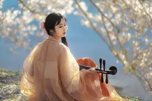 Jian Ying Tao Nai: Elegant Asian Muse Amidst Spring Blossoms - YiTuYu Art Language Vol.8617-0
