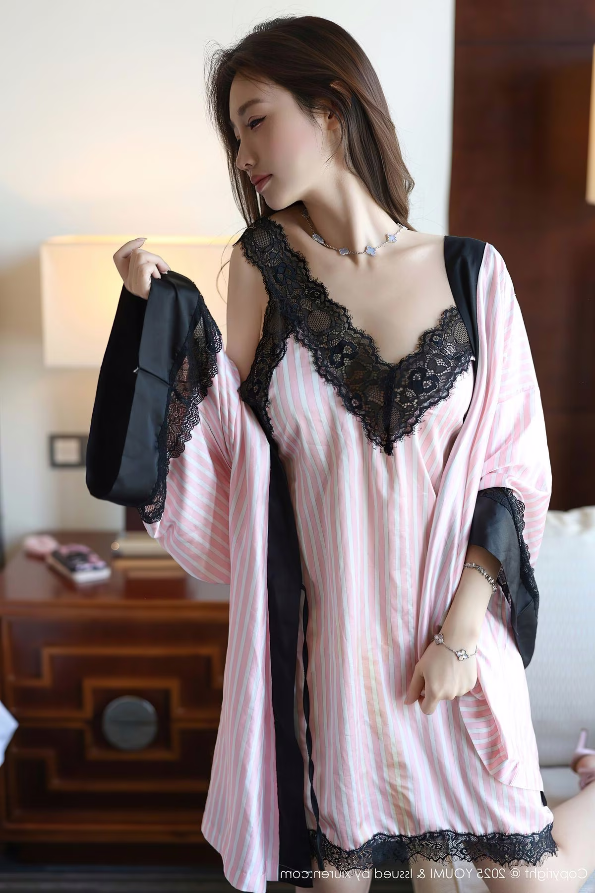 YouMi Vol.1161: Tao Tao - Captivating Chinese Model in Delicate Pink Lace-6