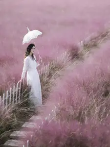 Enyyyn's Dreamy Escape in a Pink Grass Field – YiTuYu Vol.8630-2