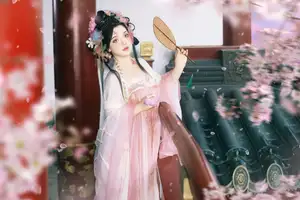 Discover Qi Qi's Ethereal Beauty: Hanfu under Cherry Blossoms. YiTuYu Art Language Vol.8650 Collection.-2