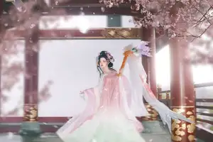 Discover Qi Qi's Ethereal Beauty: Hanfu under Cherry Blossoms. YiTuYu Art Language Vol.8650 Collection.-12