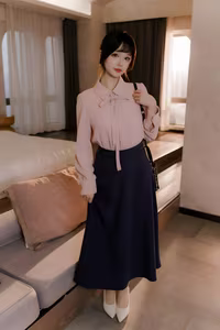 Coser Xueqing Astra: Elegant Allure of "肉丝通勤OL" – Office Lady in Nude Pantyhose-32