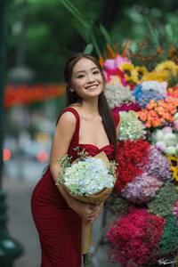 VGU No.63: Discover Vietnamese Beauty: Charming Girl Amidst Vibrant Flowers, A Smile That Captivates-4