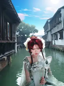 Bao Han Helia Transforms into a Fairy in Ancient Chinese Town: A Mesmerizing Hanfu Photoshoot-3