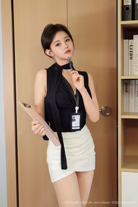 No.10052 Office Secretary: Professional Charm & Captivating Long Legs-11