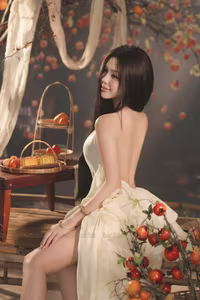 VGU No.31: Captivating Asian Muse Radiates Elegance in a Stunning Autumn-Themed Photoshoot-4