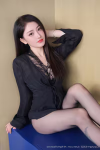 XiuRen No.10382 Annie_baby: Captivating Allure in Sheer Black and Elegant Pose-5