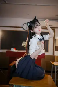 Coser Sakurai Ningning Transforms into JK Nekomimi Part02: Captivating Schoolgirl Charm-11