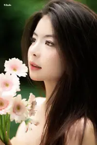 VGU No.167: Captivating Pure Beauty: A Gentle Young Woman and Flowers in Nature-10