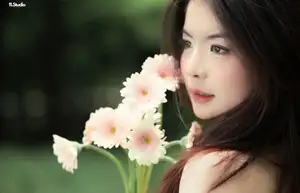VGU No.167: Captivating Pure Beauty: A Gentle Young Woman and Flowers in Nature-6