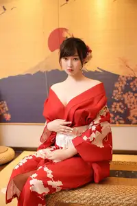 Li Gin En Irene (No.10624) Shines in Red Kimono: Captivating Asian Beauty by XiuRen秀人网-30