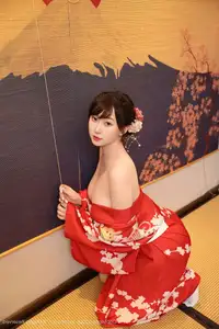 Li Gin En Irene (No.10624) Shines in Red Kimono: Captivating Asian Beauty by XiuRen秀人网-6