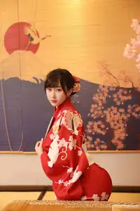 Li Gin En Irene (No.10624) Shines in Red Kimono: Captivating Asian Beauty by XiuRen秀人网-14