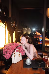 VGU No.52: Mesmerizing beauty: A captivating girl in a stunning evening gown, shining brightly at a glamorous night party.-3