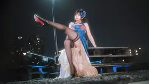 Coser TinaHenYaoNieYa: Enchanting Azur Lane Jianwu Qipao Cosplay-14