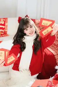 YiTuYu Vol.8524: Xia Yu Xiao Nian Embraces Lunar New Year in Radiant Red Sweater Style-14