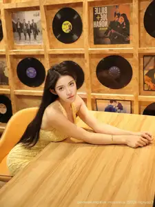 XiuRen No.10715: Li Shuang Er The Yellow Lace Dress Goddess, Pure Allure Amidst Vintage Charm-25