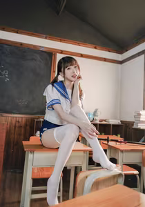 YiTuYu Art Language Vol.8275: Charming Bing Leng Qi E in Elegant Schoolgirl Attire-14