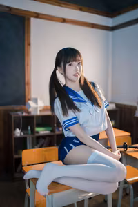 YiTuYu Art Language Vol.8275: Charming Bing Leng Qi E in Elegant Schoolgirl Attire-7