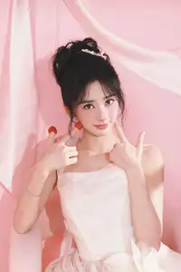 VGU No.189: Discover the sweet beauty of the girl in a white dress, charming with a unique style in a dreamy pink setting.-2