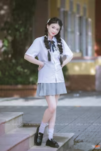 VGU No.38: Radiant Vietnamese Female Student in Uniform Capturing Youthful School Memories-1