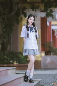 VGU No.38: Radiant Vietnamese Female Student in Uniform Capturing Youthful School Memories-5