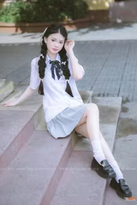 VGU No.38: Radiant Vietnamese Female Student in Uniform Capturing Youthful School Memories-8
