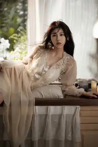 Etsuko's Enchanting Serenity: YiTuYu Vol.8580 Lace Nightwear in Soft Light.-6
