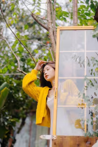 VGU No.120: Radiant Youth Amidst Golden Blooms – A Captivating Summer Portrait-2