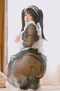 Coser Chono Black: Captivating Transparent Maid Cosplay – A Must-See!-2