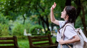 VGU No.142: Captivating Female Student in Uniform Captures Youthful Serenity-8