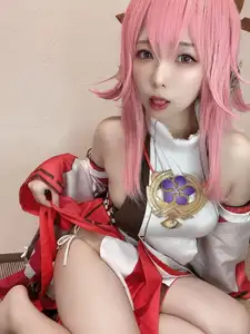 Coser Rizuna's Yae Miko Cosplay (91P) - Captivating Beauty from Genshin Impact-5