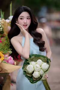 VGU No.146: Enchanting Vietnamese Beauty A Vision of Grace and Elegance with Fresh Blooms-13